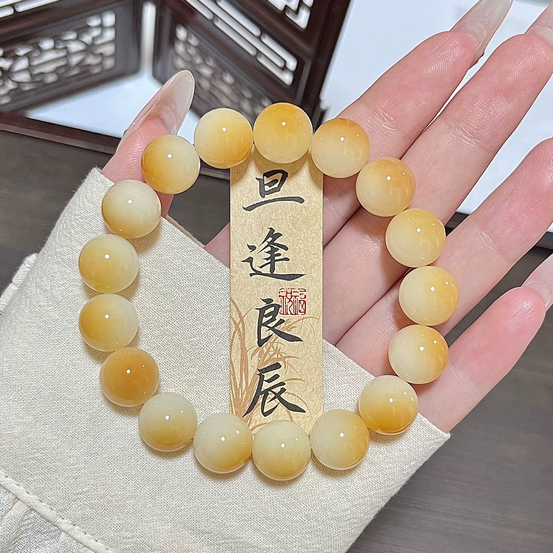 Organic Bodhi rosary for men and women, bracelet walnut