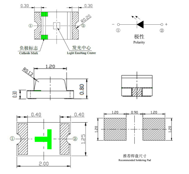 0805蓝0.8mm