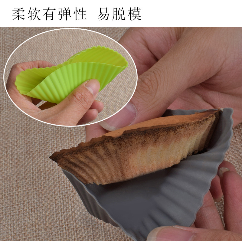 Ronda amor estrella rectangular Rosa silicona muffin taza 7cm mousse pastel taza pastel hornear molde DIY