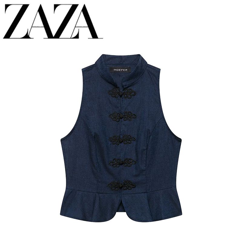 ZAZA hecho en casa estilo europeo al por mayor ropa de mujer de moda nudos de corta falda baja chaleco de mujer 7756826 image 1