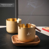 Light luxury Khaki brown stainless steel ashtray living room home restaurant hotel bar outdoor soft furnishings gift gift