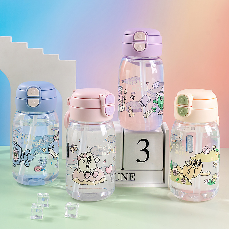 Yitong simple taza de agua de doble uso ecológica taza portátil de alto valor con taza de paja taza de regalo de verano para niños taza de mano