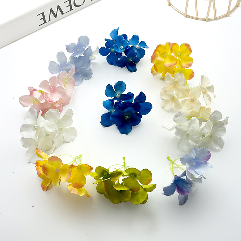 シミュレーション5フォークアジサイ串diyヘアピン頭飾りアクセサリー花球礼箱装飾造花撮影道具置物|undefined