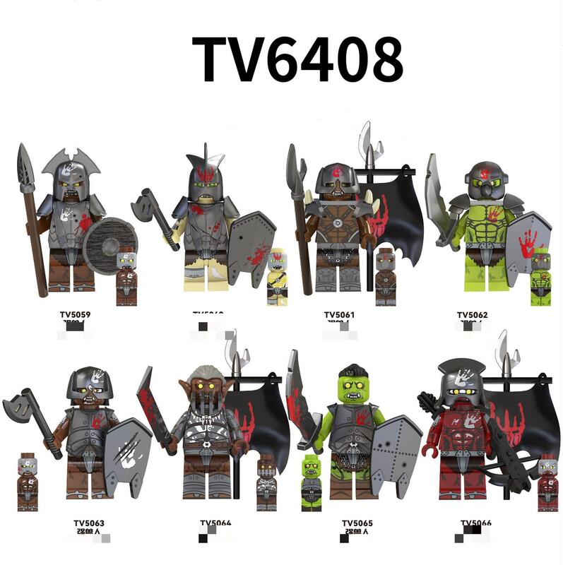 Foreign Trade Goods TV6408 TV Movie Series Strong Orc Assembled Educational Building Blocks Minifigure Toy Bag