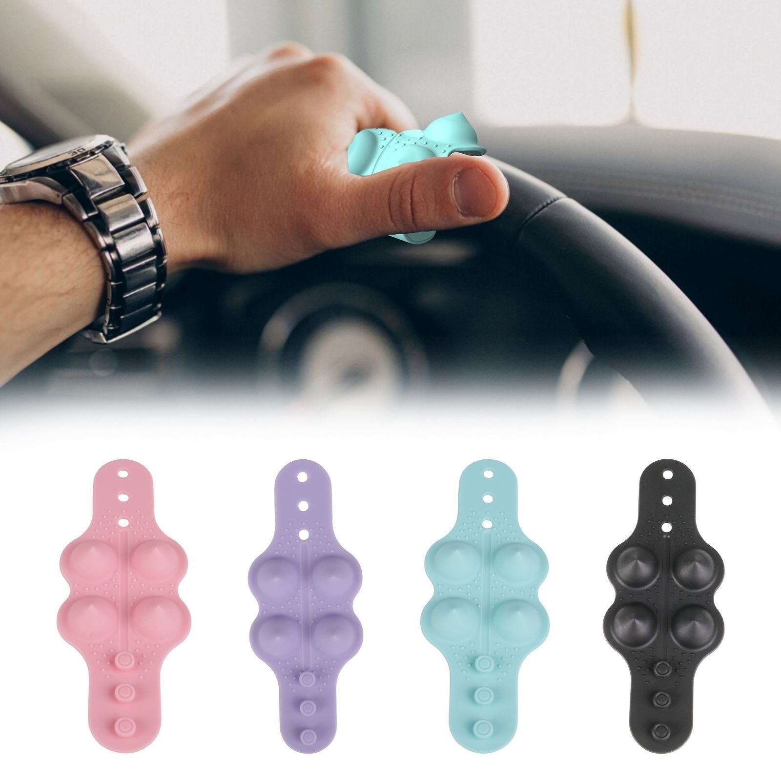 Cross-Border Silicone Car Steering Wheel Massage Anti-Drowsiness Reminder Device Anti-Slip Assist Wrap-Around Strap for Car Use