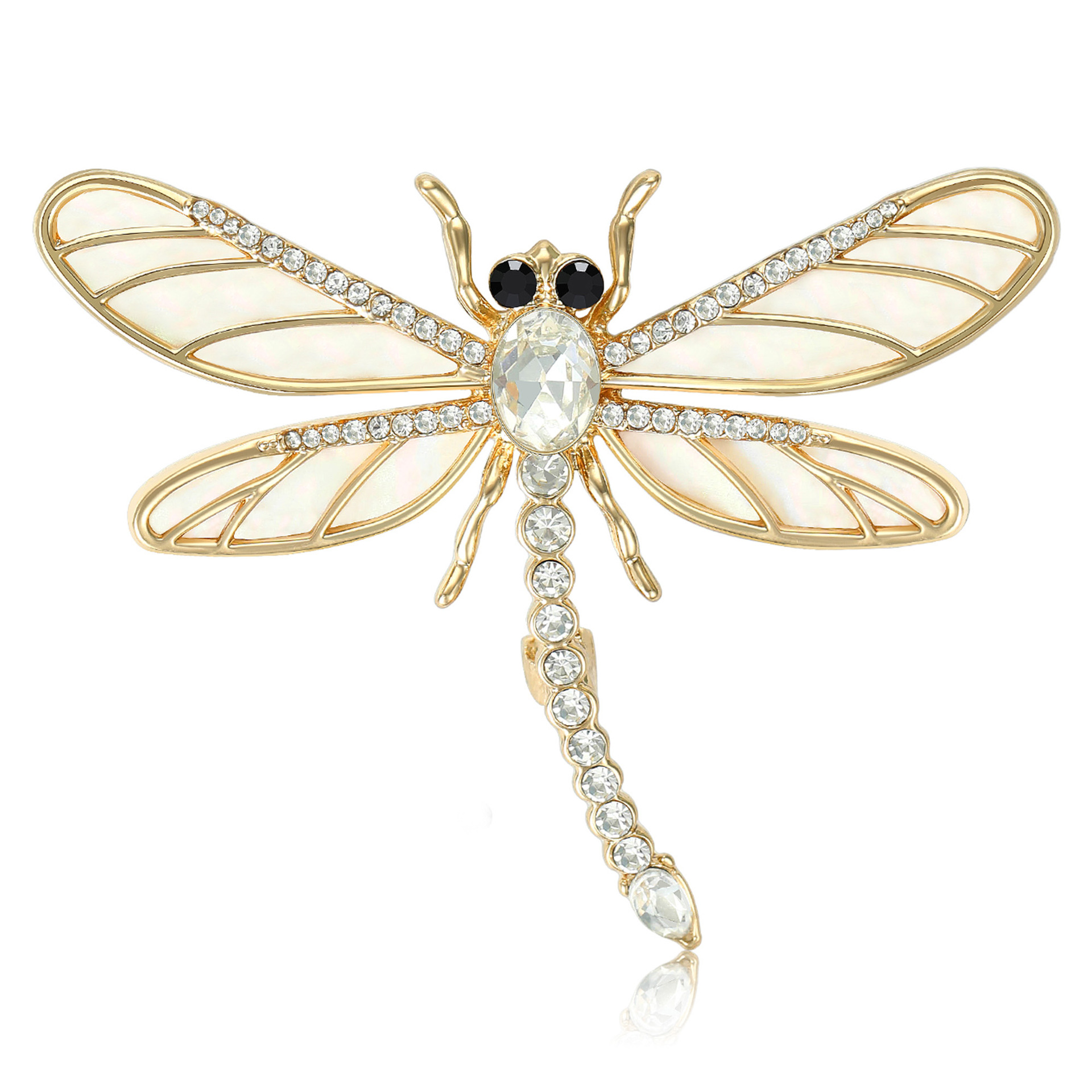 Spilla vintage da donna elegante con perle e cristalli per abito_voghion.com