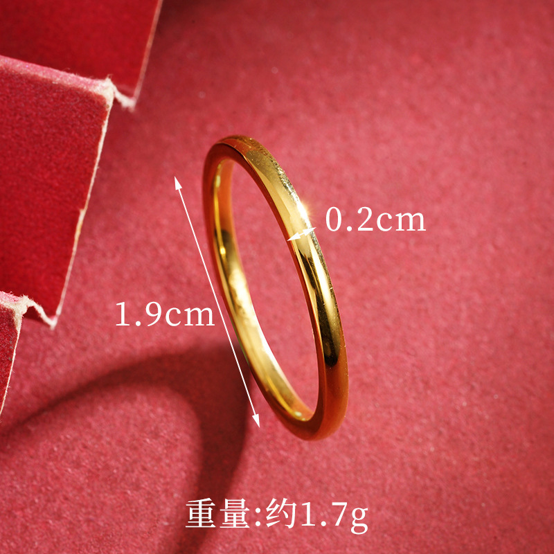 Anillo de oro arena proceso de chorro de arena no se desvanece durante mucho tiempo diseño de nicho temperamento avanzado anillo de las mujeres de la moda simple accesorios de cobre