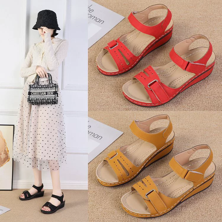 Footwear for leisure with velcro, sandals, for import, plus size, wholesale