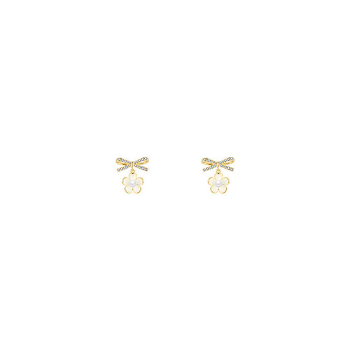 Bow flower earrings, new trendy niche design, high-end light luxury earrings, women's earrings, simple women's earrings