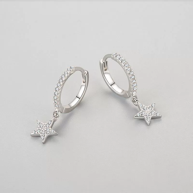 Earrings, brand zirconium, silver 925 sample, internet celebrity, micro incrustation
