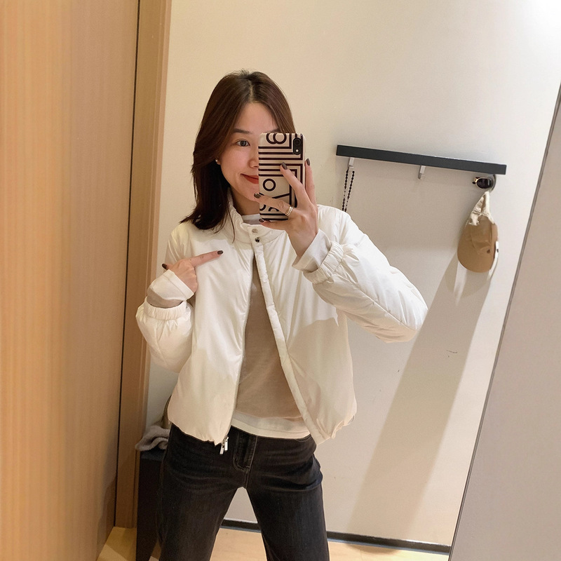Duni Dn Three-Proof Puff Cotton Jacket! Ultra-Light Cloud-Like One-Piece Thermal Cotton Stand-Up Collar Short Cotton Jacket for Women