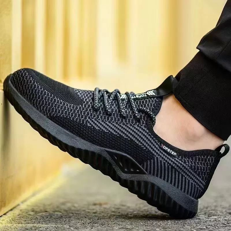 厂家现货批发男夏季透气防臭工作安全鞋轻便钢头防砸防刺穿劳保鞋