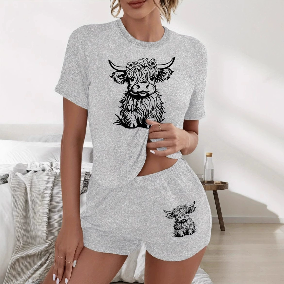 Рекомендованный клиентом комплект из шорт с короткими рукавами, повседневная универсальная тонкая футболка с круглым вырезом, европейский размер, комплект из двух предметов унисекс, партия T