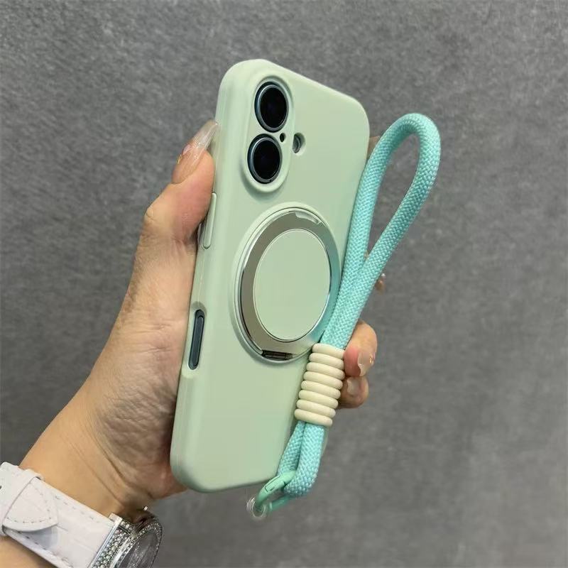 Soporte magnético 360 de color sólido simple para iPhone16ProMax/15 funda para teléfono móvil 13 Apple 14 cordón 16