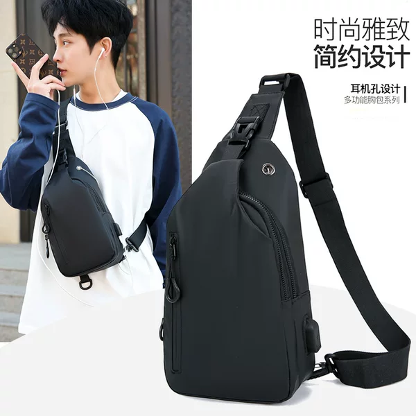 Cross-Border New Men's Chest Bag, Fashionable and Simple Business Shoulder Bag, Outdoor Travel Portable Casual Crossbody Bag Wholesale