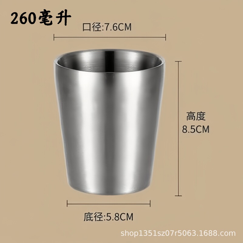 304 ステンレス鋼カップ単層水カップインビールカップ冷たいドリンクカップレストランジュースカップ落下防止カップはロゴでカスタマイズできます|undefined