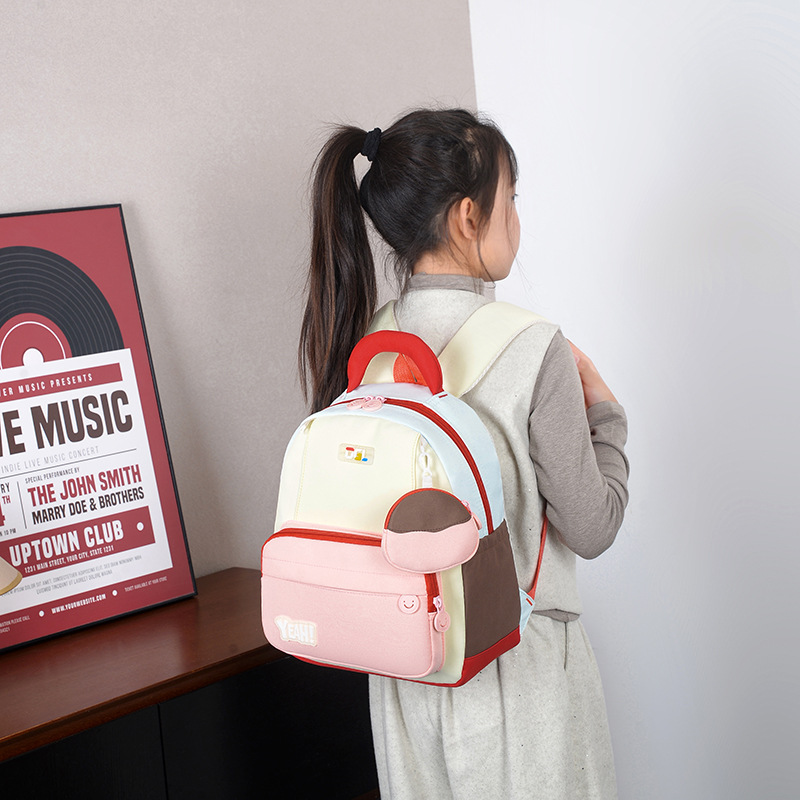 Mochila de clase de estudiantes de primaria de gran capacidad, nueva mochila coreana para niños y niñas, mochila infantil de color contrastante de moda transfronteriza