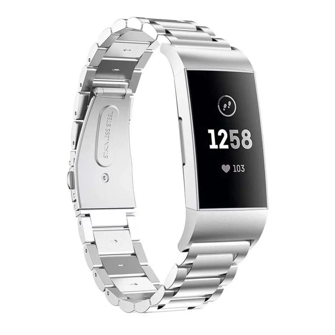 Подходит для Fitbit Charge5 Sanzhu стальной ремешок из нержавеющей стали CHARGE5 драгоценности три металла ремешок