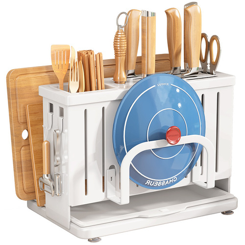 Kitchen knife rack multi-functional storage rack household draining knife chopsticks bucket integrated wall-mounted stainless steel storage rack