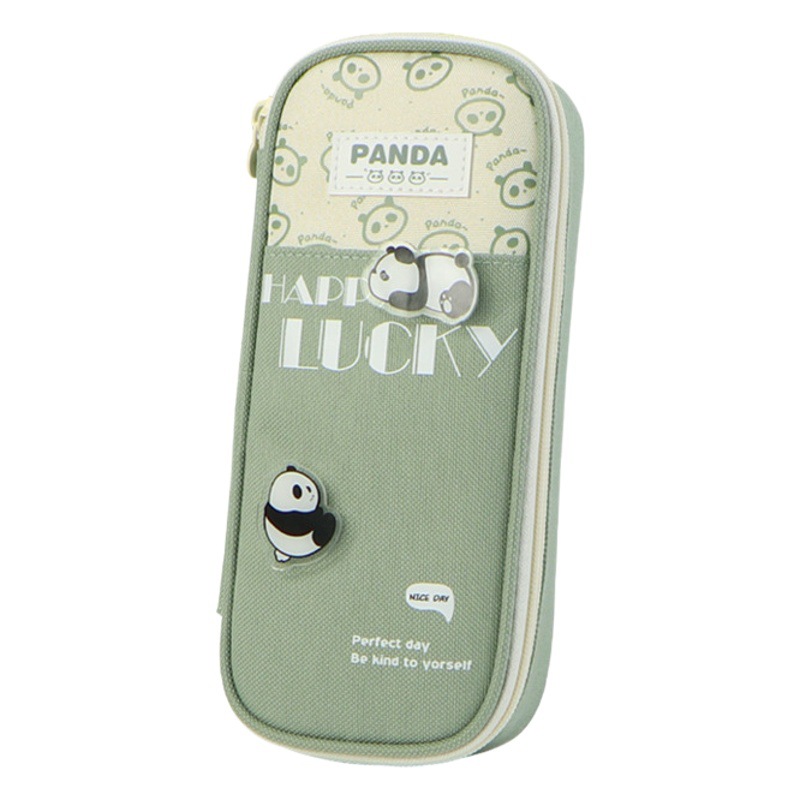 Panda estuche de papelería para estudiantes de escuela primaria lindo estuche para lápices versión coreana ins para niños y niñas estuche para papelería transfronteriza estuche para lápices de lona