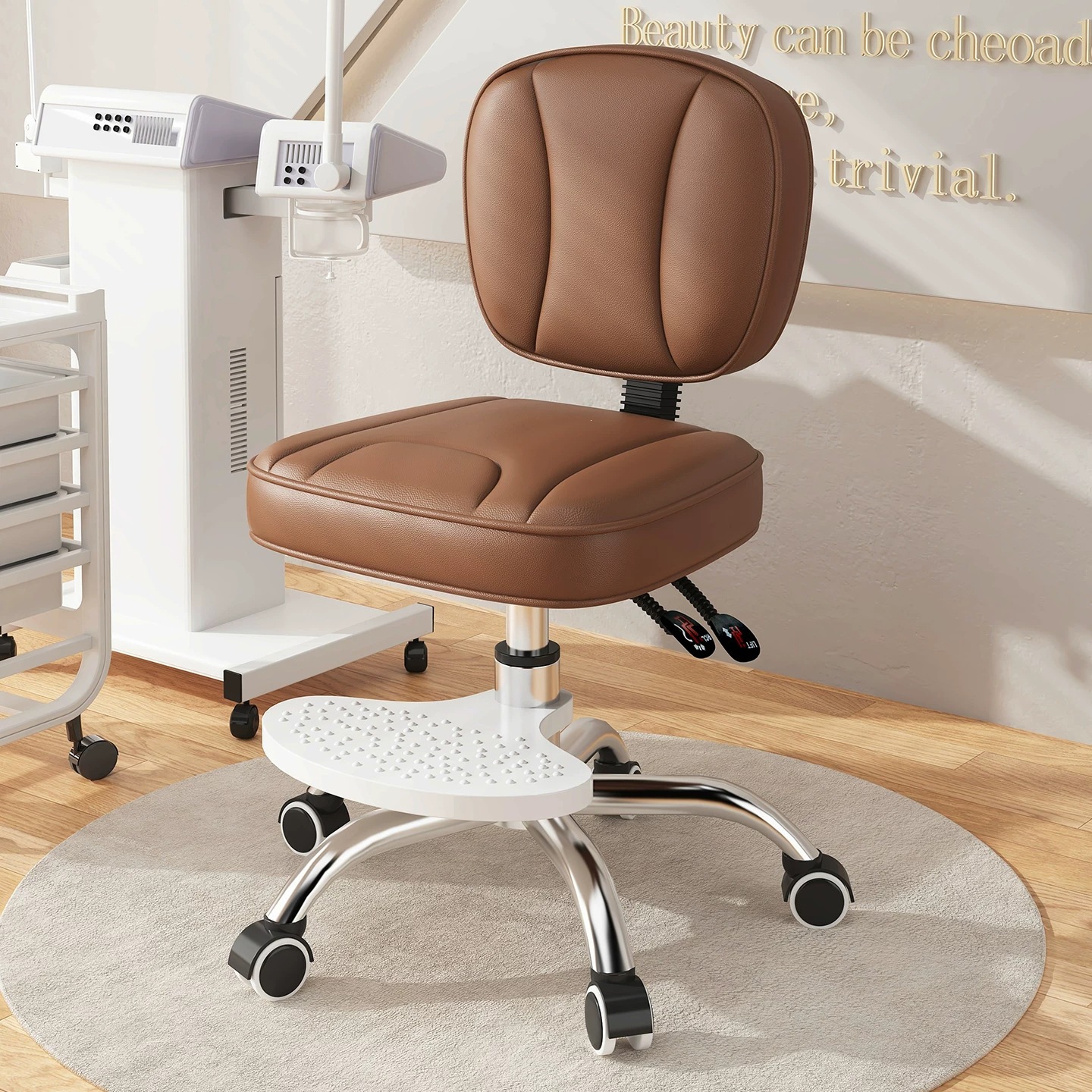 High-end beauty salon swivel chair, adjustable height dressing stool, dental doctor's chair, dental chair with backrest, large work stool