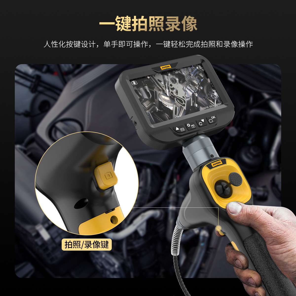 Endoscopio Articulado Automotriz SVB308 con Giro de 360 Grados e Impermeable para Cilindros de Motor