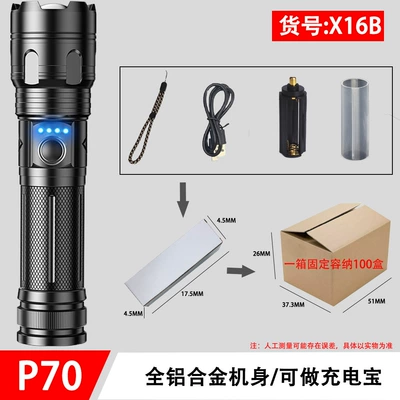 rechargeable P50 outdoor small – UV fənərlər - without-battery-x16b-p70-white-boxed-single-lamp-data-cable