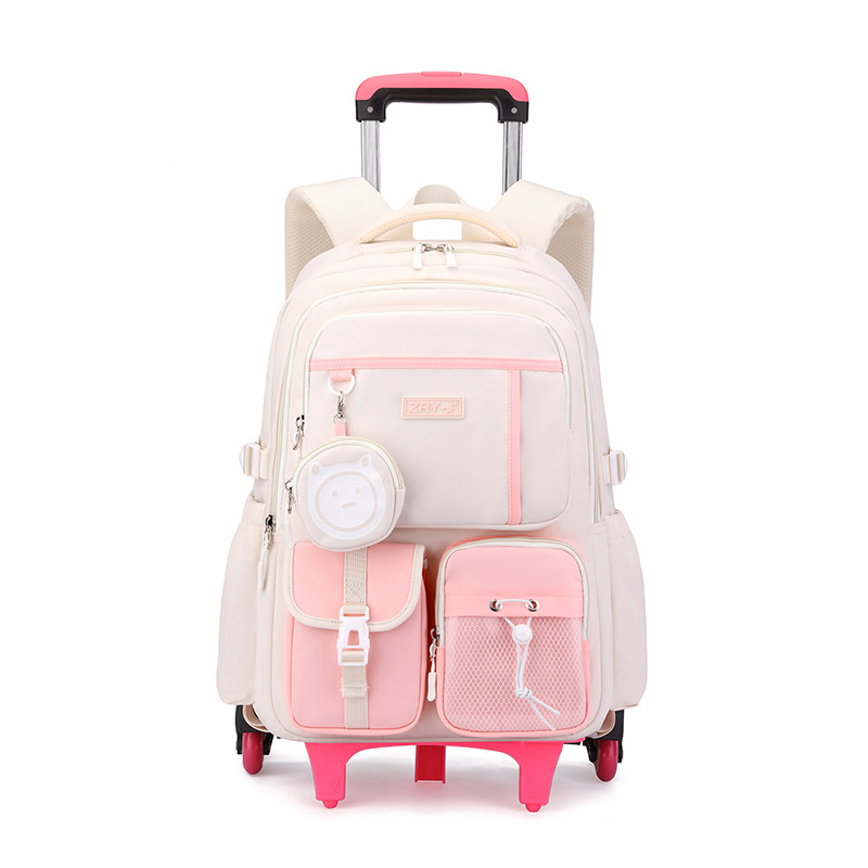 Nueva mochila de tirón para estudiantes de escuela primaria niñas 3 - 6 grados estudiantes de gran capacidad de moda mochila de tirón para estudiantes ligeros