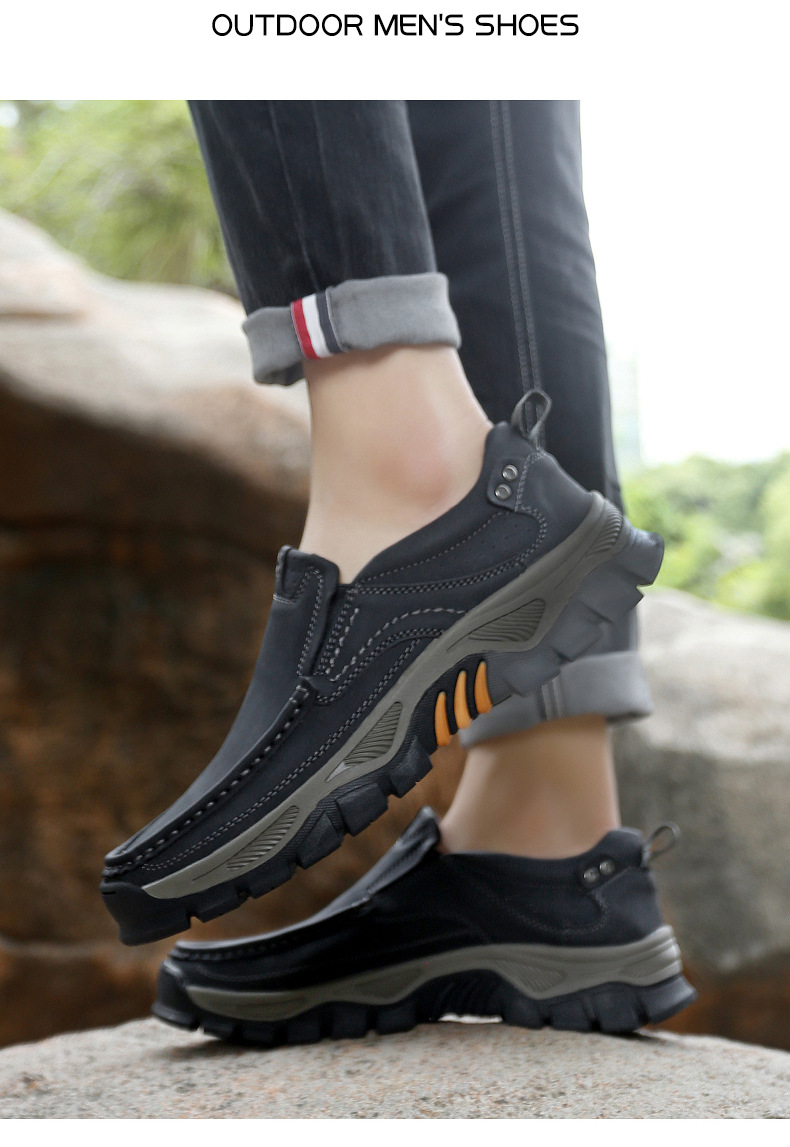 Large Size Driving Men's Outdoor Casual Shoes, Leather Shoes For Middle-aged And Elderly Dads_vogvips.com