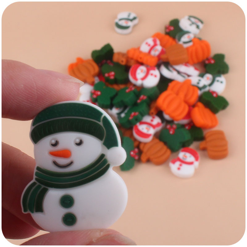 Bebé de Navidad serie de cuentas de silicona DIY creativo pezón anti-gota cadena bebé molar mordedor pulsera pequeños accesorios