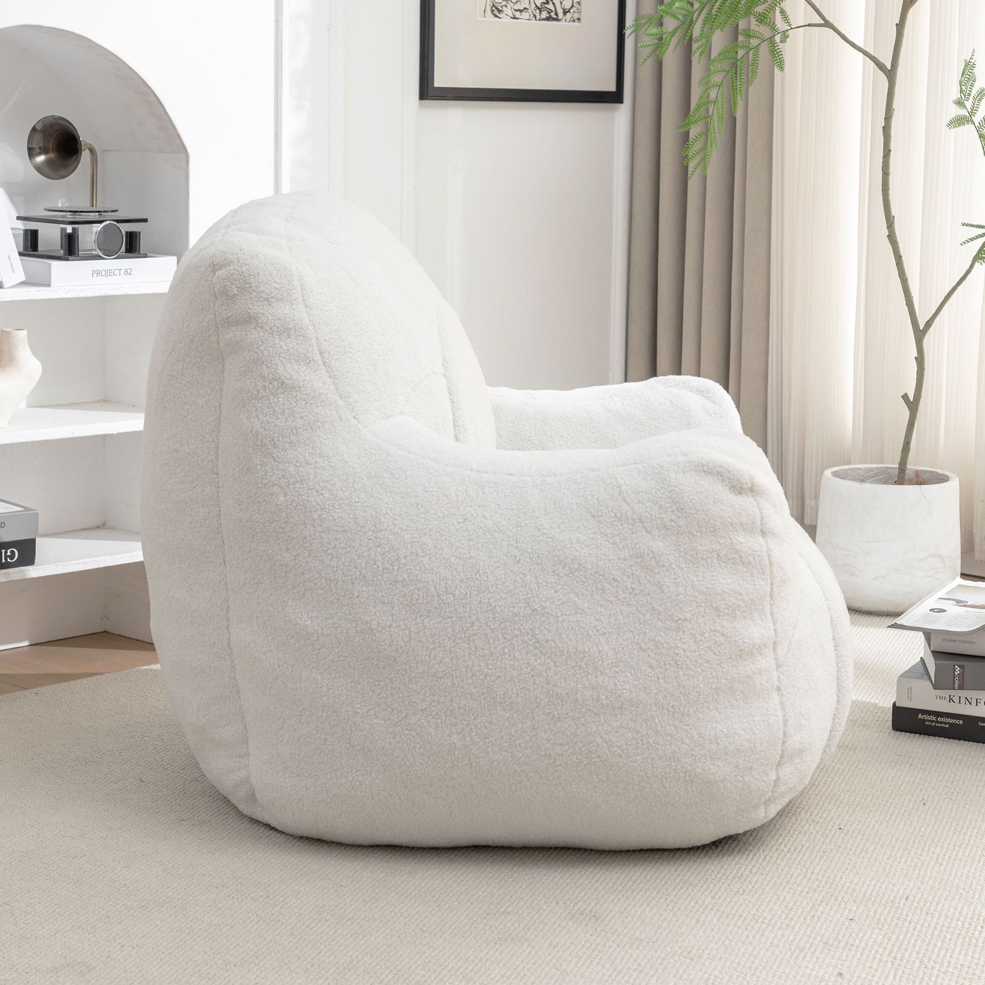 Sofá de cordero, sala de estar de venta en caliente transfronteriza, estudio, ocio para una sola persona, doble, bolsa de frijoles de peluche, sillón, AliExpress