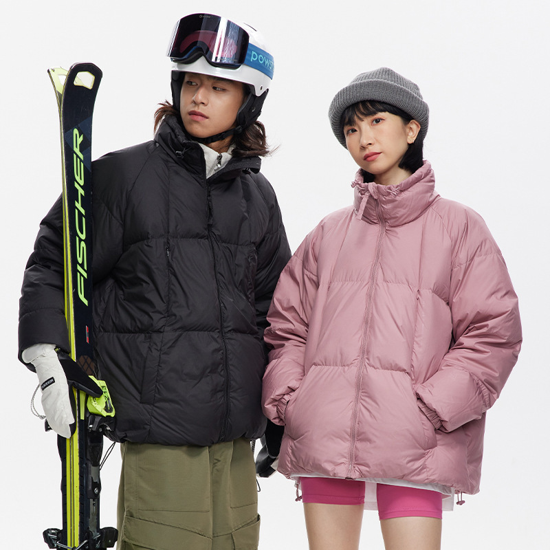 Ru-Meng Japanese Simple Solid Color Three-proof White Duck Down for Men and Women Winter New Couple Warm Down Jacket Casual Jacket