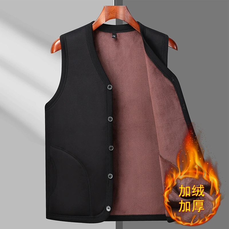Demi-season velvet keep warm vest, for middle age