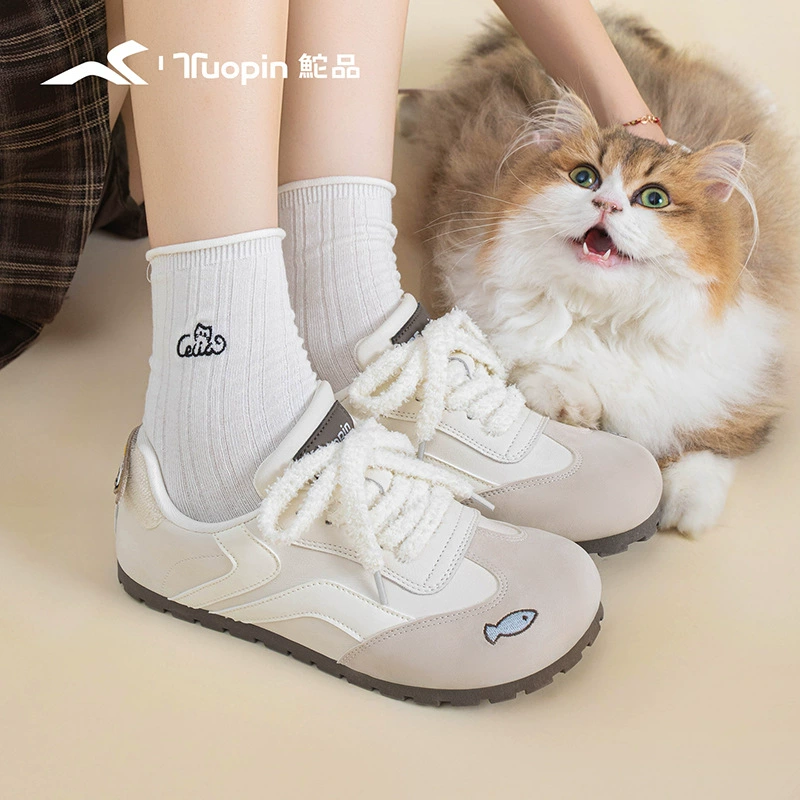 Кроссовки Tuopin для кошек 2025: Новые повседневные кеды с поддержкой свода стопы, универсальные, с мягкой подошвой, белые, модель TP491L
