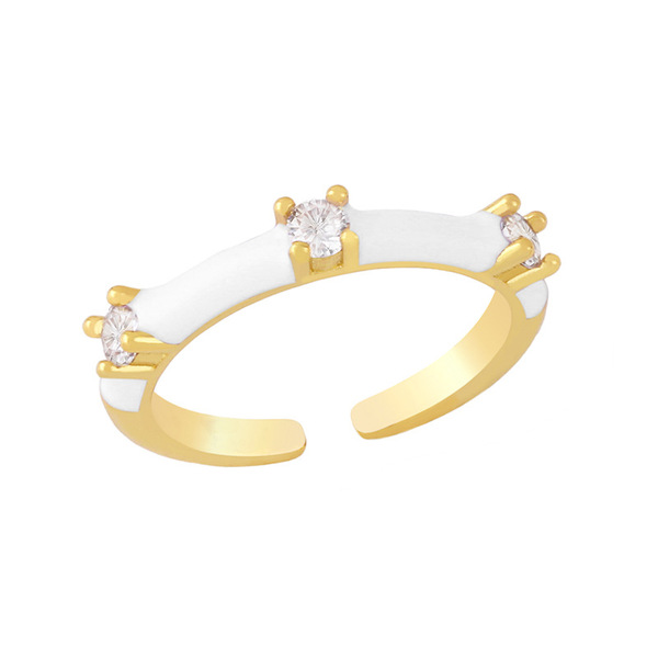 Retro geometric fashionable ring with zircon