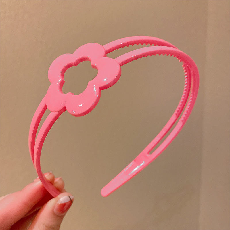 2023 nuevos niños diadema lindo simple color caramelo hueco flor niña horquilla diadema antideslizante no apretado
