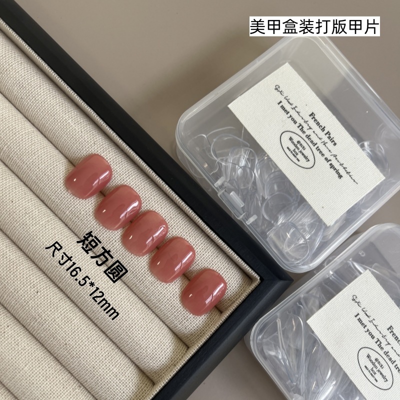 Transparent fake nails for manicure, practice drop-shaped for beginners