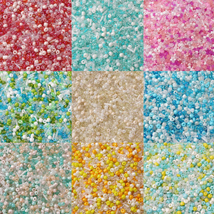 Glass mixed color rice beads round beads handmade DIY bracelet necklace mobile chain material accessories manufacturer wholesale