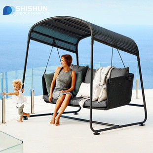 Internet Celebrity Outdoor Courtyard Garden Swing Hanging Chair Leisure Outdoor Balcony Rocking Chair House Park Rattan Swing