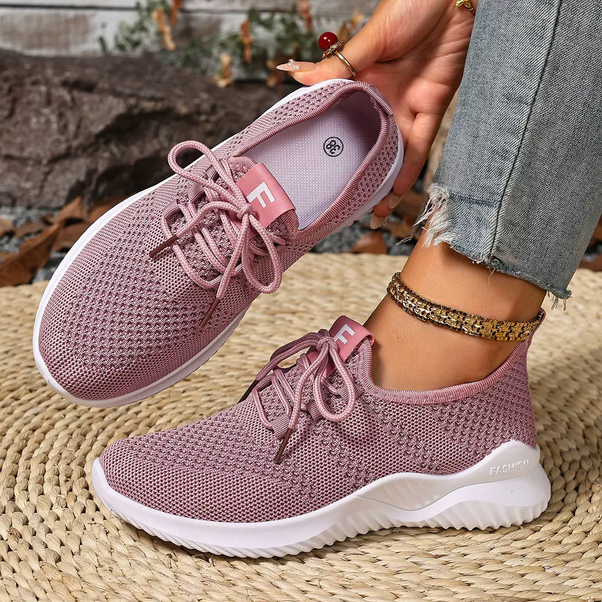 鞋子女2025外贸新款轻便休闲鞋跑步鞋透气不累脚女鞋软底运动鞋女