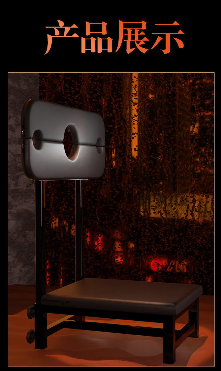SM Sex Chair with Handcuffs, Metal and Leather Restraint Furniture for Couples — detail image 31
