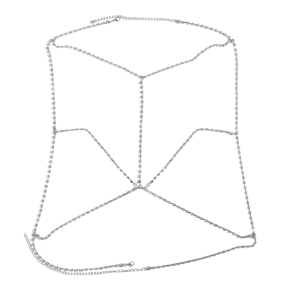 Transfronteriza europea y americana sexy Cadena de pecho de las mujeres brillante bikini rhinestone cuerpo cadena verano playa vestido cuerpo joyería image 7