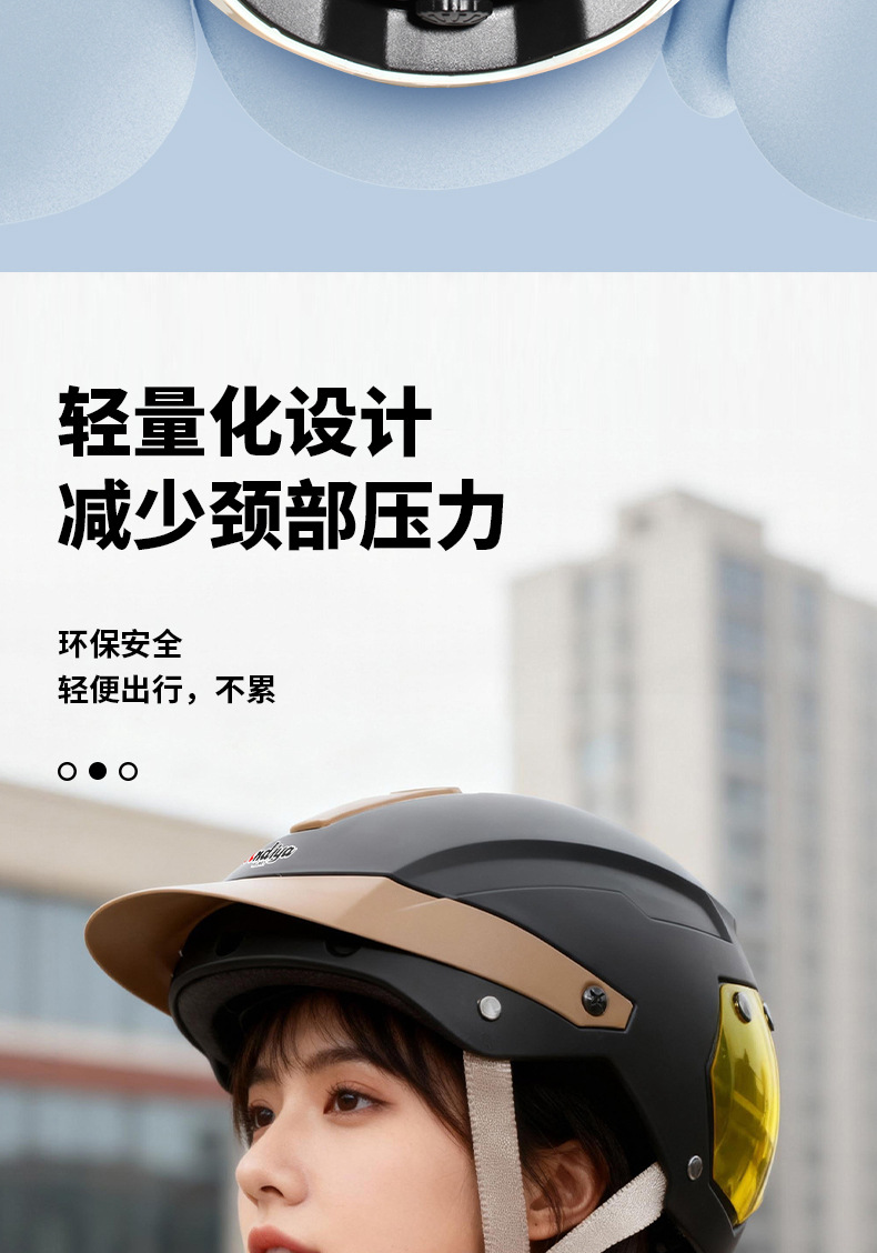 2026 New Magnetic Helmet for Electric Motorcycles, Summer Sun Protection Half Helmet, 3C Certified Safety Helmet for Men and Women