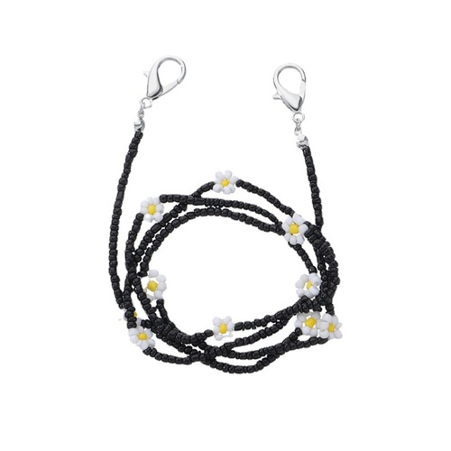 Korean style hanging neck glasses chain anti-lost lanyard chain retro rice beads flower beaded necklace temperament chain for women