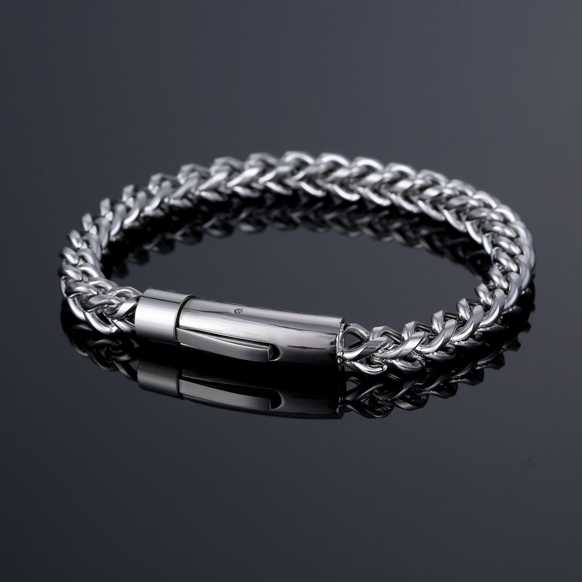 Bracelets Classification Retro Solid Color 304 Stainless Steel Men's Bracelets Men's Chain Bracelets
