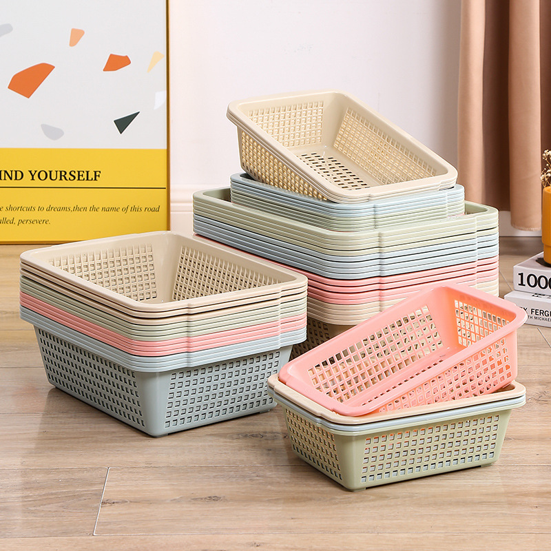 Rectangular Plastic Basket Kindergarten Basket Large Thickened Storage Artifact Snack Storage Box Malatang Washing Basket Rectangular Plastic Basket Kindergarten Basket Large Thickened Storage Artifact Snack Storage Box Malatang Washing Basket