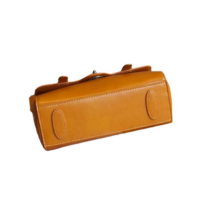 Summer Trendy Genuine Leather Small Bag For Women, Baguette Bag, Versatile Casual Textured Vegetable-Tanned Top Grain Cowhide Crossbody Bag - Thumbnail 5