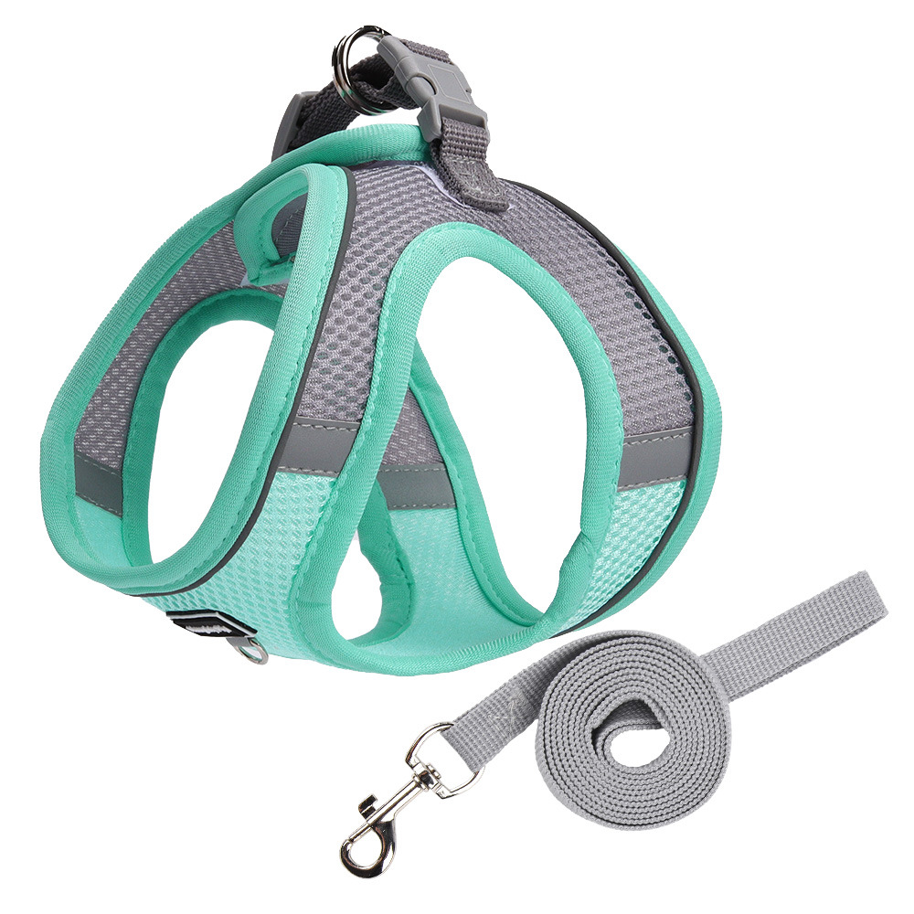 Nuevo tipo de chaleco respirado mascota cinturón de pecho anti-desprendimiento de la cuerda de tracción de perros, cuerda de tracción de mascota reflectante