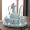 Tianqing 1 pot 10 cups + tray + gold painting