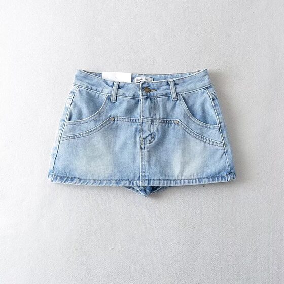 Spice Girl Retro High Waist Slimming Anti-walking Hip Skirt Women's 2023 Summer Leg Showing Long Skirt Denim Skirt